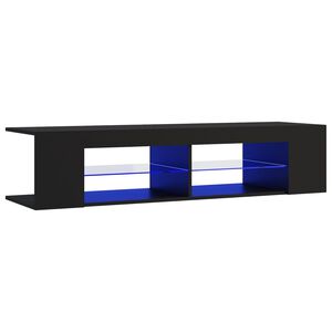 vidaXL Comodă TV cu lumini LED, negru, 135x39x30 cm