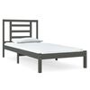 vidaXL Cadru de pat single, gri, 90x190 cm, lemn masiv de pin