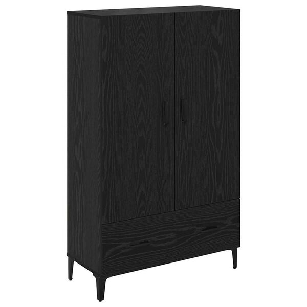 vidaXL Bufet Stejar Negru 70 x 31 x 115 cm Lemn Ingineresc și Fier