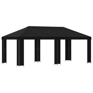 vidaXL Foișor pentru Grădină 6 x 3 m Negru Poliester și oțel 190 gsm