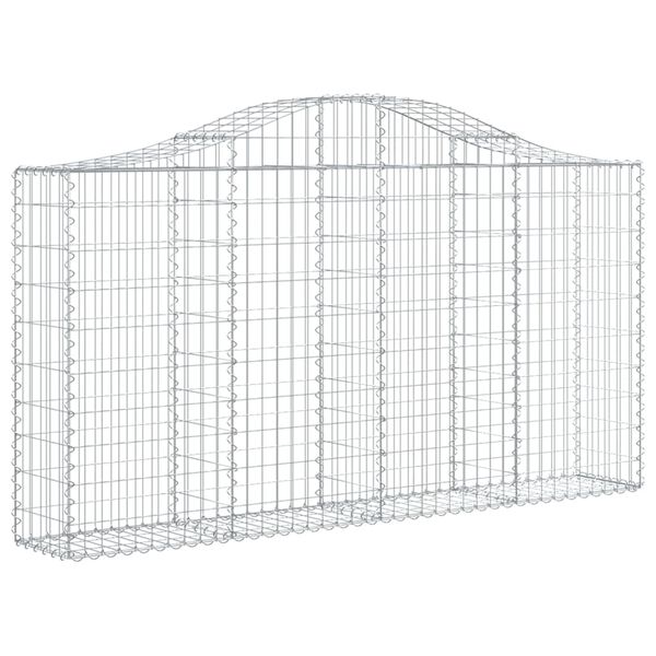 vidaXL Coșuri gabion arcuite 14 buc, 200x30x100/120 cm fier galvanizat