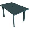 vidaXL Masă de grădină, verde, 126 x 76 x 72 cm, plastic