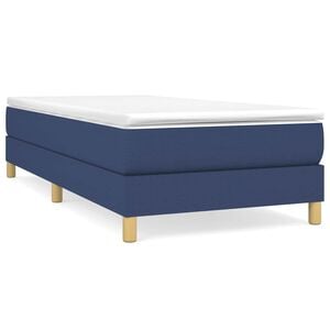 vidaXL Cadru de pat cu arcuri țesătură albastră 80x200 cm
