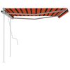 vidaXL Copertină retractabilă manual st&acirc;lpi portocaliu/maro,4,5x3,5 m