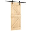 vidaXL Ușă glisantă Natural și Negru 85 x 210 cm Lemn de Pin Solid
