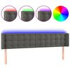 vidaXL Tăblie de pat cu LED, gri &icirc;nchis, 163x16x78/88 cm, catifea