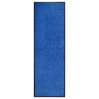 vidaXL Covoraș de ușă lavabil, albastru, 60 x 180 cm