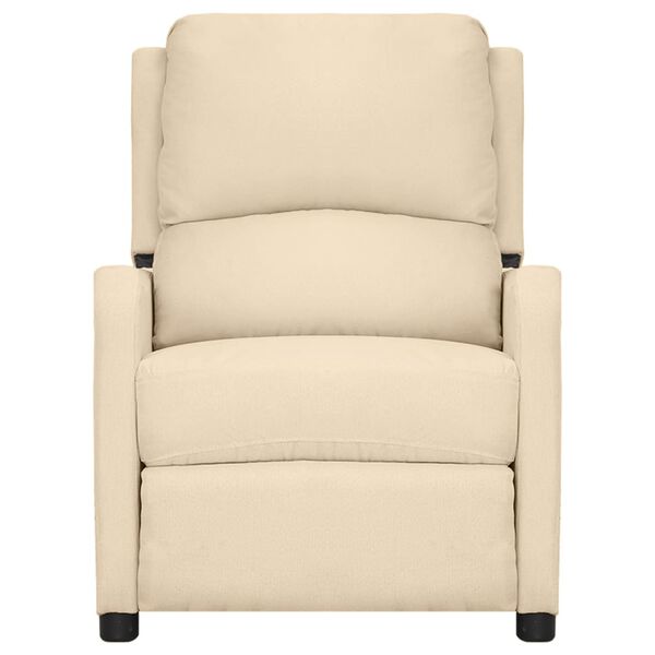 vidaXL Fotoliu de masaj electric rabatabil, crem, textil