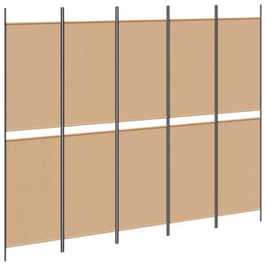 vidaXL Panou de Separare cu 5 Elemente Bej 250 x 200 cm Țesătură