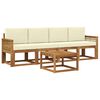 vidaXL Set de canapele de exterior 5 buc. 4-Locuri Natural și Crem