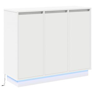 vidaXL Bufet LED Alb 90 x 32 x 75 cm Lemn prelucrat