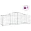 vidaXL Coșuri gabion arcuite 2 buc, 200x50x60/80 cm, fier galvanizat