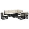 vidaXL Set de canapele pentru grădină 9 pcs Negru poliratan