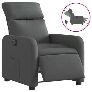 vidaXL Fotoliu rabatabil electric, gri &icirc;nchis, material textil