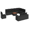 vidaXL Set canapele de grădină cu perne, 11 piese, negru, poliratan
