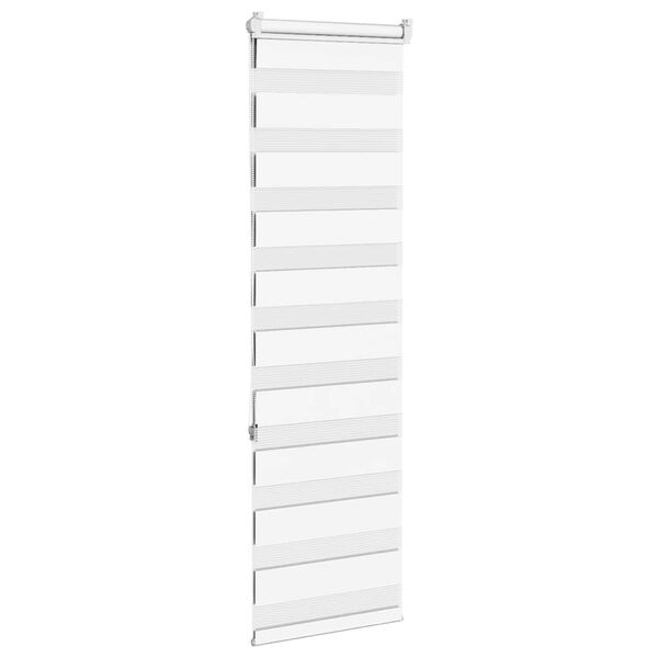 vidaXL Jaluzea tip zebra alb lățime țesătură 45,9 cm poliester