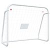 vidaXL Poartă de fotbal cu plasă, alb, 125x96x60 cm, oțel/poliester