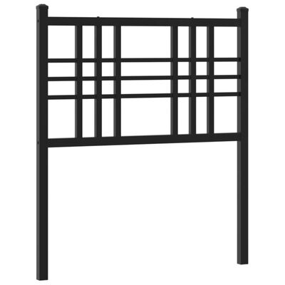 vidaXL Tăblie de pat metalică, negru, 80 cm