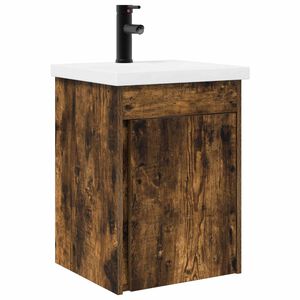 vidaXL Unitate de baie cu robinet Stejar fumuriu 42 x 40 x 74,5 cm
