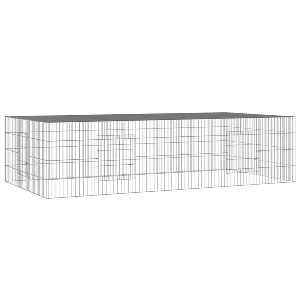 vidaXL Cușcă pentru iepuri, 2 panouri, 220x110x55 cm, fier galvanizat