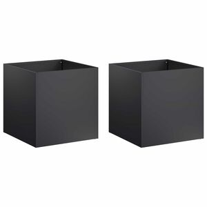 vidaXL Vază pentru Grădină 2 buc. Negru 35 x 35 x 35 cm