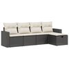 vidaXL Set mobilier de grădină cu perne, 5 piese, negru, poliratan