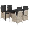 vidaXL Set mobilier de grădină cu perne, 5 piese gri deschis poliratan