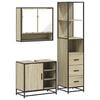 vidaXL Set mobilier de baie, 3 piese, stejar sonoma, lemn prelucrat
