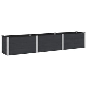 vidaXL Strat &icirc;nălțat de grădină Negru 300 x 50 x 54 cm alu.