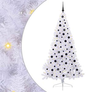 vidaXL Brad de Crăciun artificial cu 300 LED Alb 210 cm PVC și Oțel