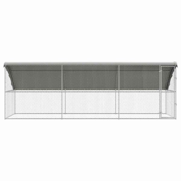vidaXL Cușcă pentru c&acirc;ini 3 pcs Argintiu 6 x 2 x 2 m Oțel galvanizat