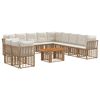 vidaXL Set de canapele pentru grădină 12 buc. Alb Natural și Crem