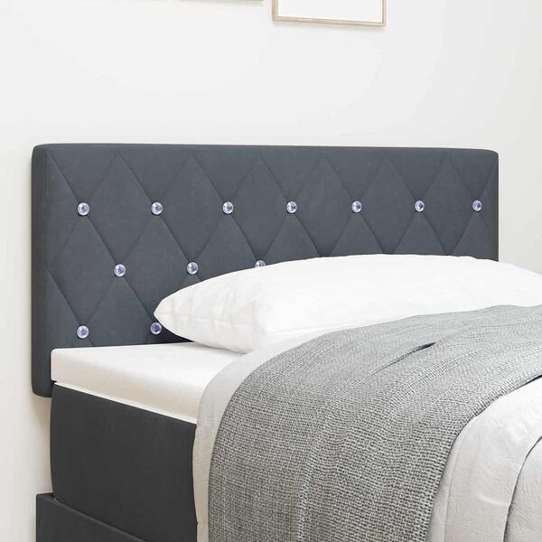 vidaXL Tăblie cap cu headboard Gri închis 100 cm Piele artificială
