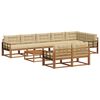 vidaXL Set de canapele de exterior cu pernă 9 pcs Natural și Bej