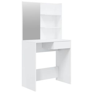 vidaXL Masă de toaletă cu oglindă, alb extralucios, 74,5x40x141 cm