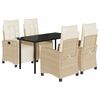 vidaXL Set mobilier de grădină cu perne, 5 piese, bej, poliratan