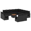 vidaXL Set mobilier de grădină cu perne, 14 piese, negru, poliratan
