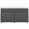 vidaXL Pat box spring cu saltea, gri &icirc;nchis, 120x200 cm, textil