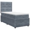 vidaXL Pat boxspring cu saltea cu headboard Gri &icirc;nchis Unic Catifea