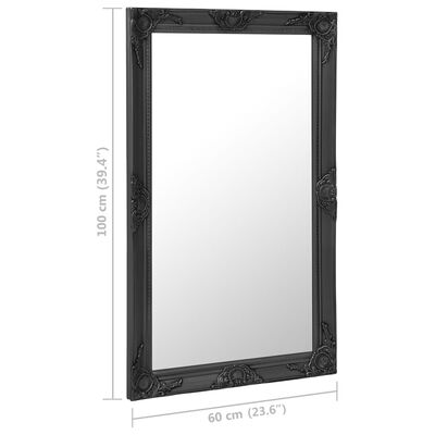 vidaXL Oglindă de perete în stil baroc, negru, 60 x 100 cm