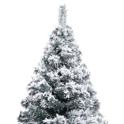 vidaXL Brad Crăciun artificial pre-iluminat, zăpadă, verde, 150 cm