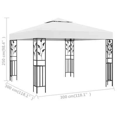 vidaXL Pavilion de grădină, alb, 3 x 3 m, 180 g/m²