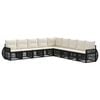 vidaXL Set de canapele pentru grădină 9 pcs Negru și Alb crem