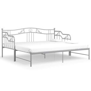 vidaXL Cadru pat canapea extensibilă, gri, 90x200 cm, metal