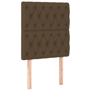 vidaXL Tăblie de pat maro &icirc;nchis 80x7x118/128 cm, material textil