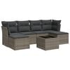vidaXL Set canapele de grădină, 7 piese, cu perne, gri, poliratan
