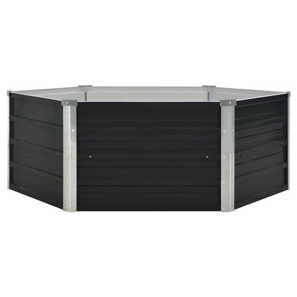 vidaXL Strat &icirc;nălțat de grădină antracit 129x129x45 cm oțel galvanizat