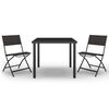 vidaXL Set mobilier de exterior, 3 piese, oțel