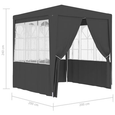 vidaXL Cort de petrecere profesional cu pereți antracit 2x2 m 90 g/m²
