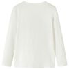 Tricou pentru copii cu m&acirc;neci lungi, ecru 128